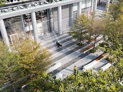 现代办公景观 高档办公区景观 植物配置图 施工图 办公工业景观