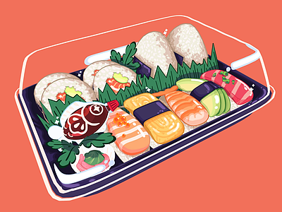 酒水食物 风格化寿司 日料 刺身食品 寿司卷美食 饭团食物