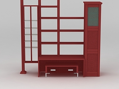 现代衣柜 大型红色储物柜