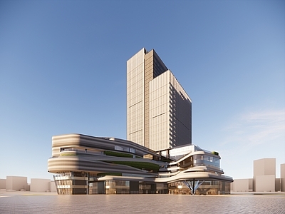 现代商场建筑 商业街 高层办公楼