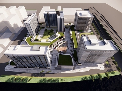 现代其他商业建筑 产业园 商业街 办公楼