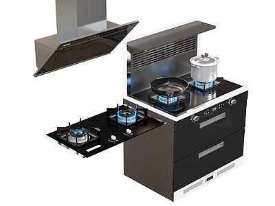 灶台 现代集成灶 油烟机 燃气灶