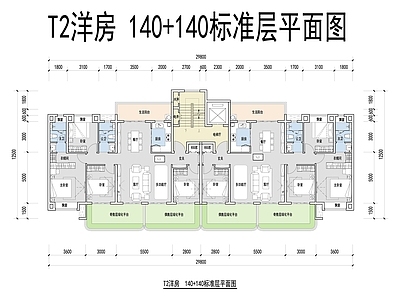 现代住宅楼建筑 第四代住宅 施工图