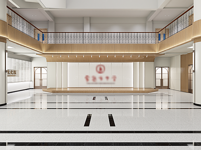 新中式现代其他学校空间 学校大厅