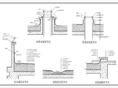 现代建筑工程节点 屋面构造做法 施工图