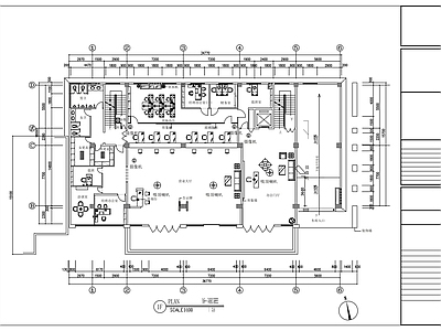 现代整体办公空间 财产保险分公司 办公空间 施工图