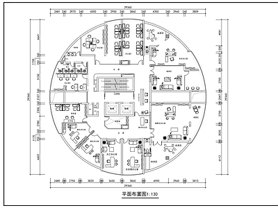现代整体办公空间 商业办公空间施工 施工图