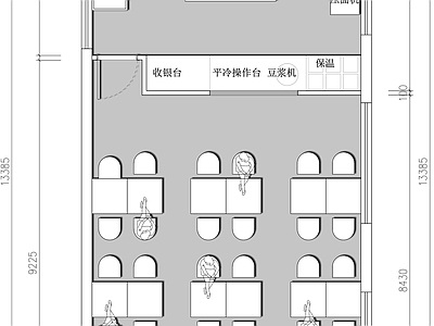 现代其他餐饮空间 早餐快餐店 施工图
