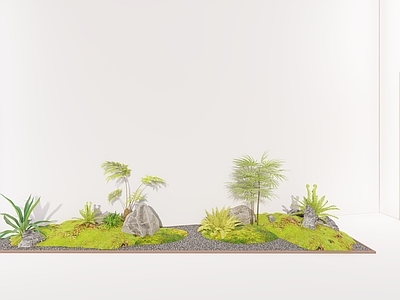 现代新中式庭院小品 现代小景 植物造景