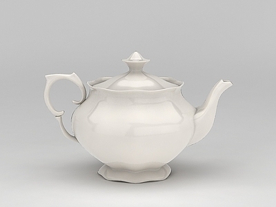 现代厨具 餐厅白色陶瓷茶壶