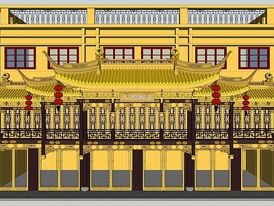 中式商场建筑 商业高层