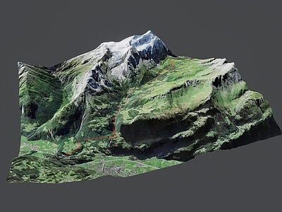 现代山 山脉地形景观 雪山 山峰