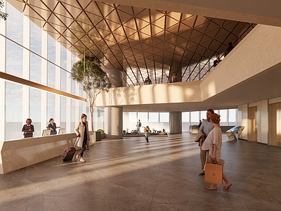 现代酒店大堂 空中大堂 空中休息室