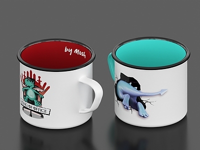 茶具 搪瓷杯 复古茶杯 水杯 杯子 茶杯