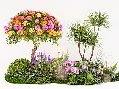 植物组合 植物组合 植物花草花镜组团 庭院景观小品 绿植堆