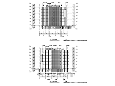 现代办公楼建筑 16层一类办公建 70米高 5万多方 施工图
