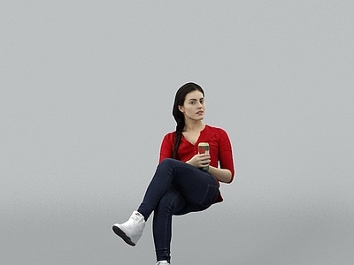 现代虚拟人物 坐着的女人