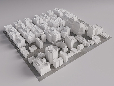 现代简约鸟瞰规划 简模规划 常用配楼 建筑体块 城区建筑 城市建筑体块