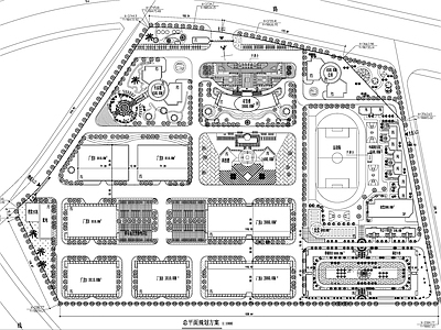 产业园建筑 工业园规划平面图 研发楼厂房宿舍 运动场食堂 专家科技楼会所 施工图
