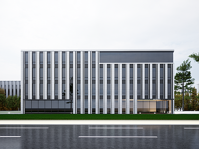 现代厂房 现代简约厂房 多层办公 方形厂房 厂房建筑 现代工业厂房