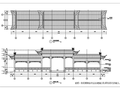 现代廊架 古建廊架 施工图