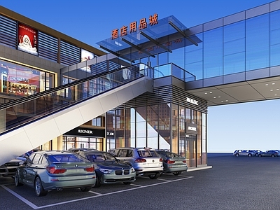 现代简约商业街 市场 商业街 建筑