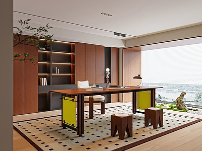 现代中古书房 卧室书房 客厅书房 别墅书房 儿童书房 开放式书房