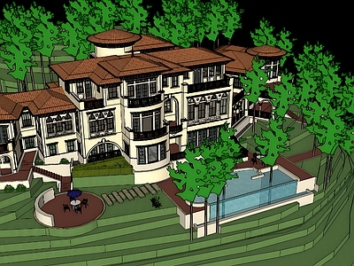 欧式酒店建筑 山地酒店建筑 温泉酒店建筑 多层酒店建筑