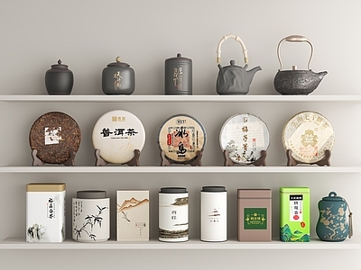 茶具 茶壶 茶叶 绿茶 茶饼 中式新中式摆件