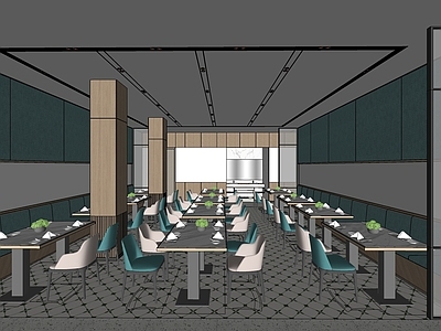 现代极简食堂 公寓餐厅