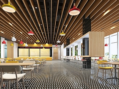 现代食堂 餐厅 食堂 员工餐厅 餐饮空间
