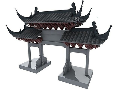 现代其他建筑外观 古建建筑牌坊