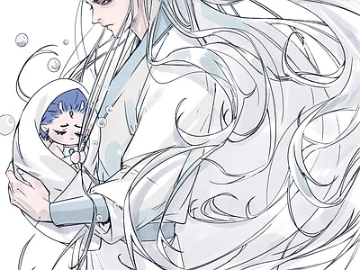 现代纸书本 哪吒敖丙手绘海报