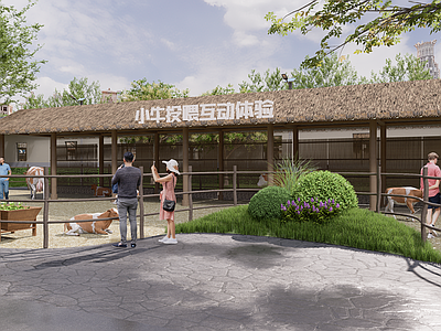 中古中式儿童游乐区 奶牛厂改造