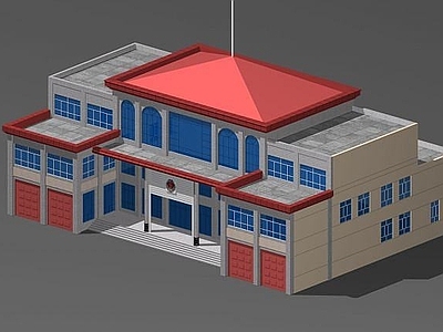 现代其他建筑外观 消防办公楼