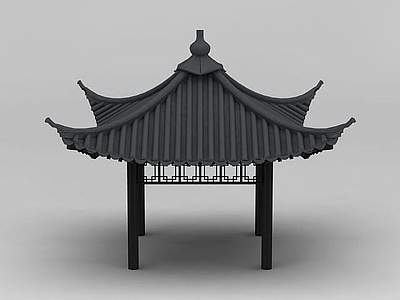 现代其他建筑外观 四角亭