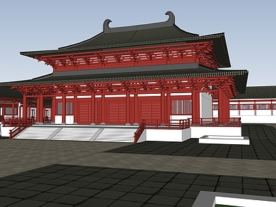 中式古建筑 大殿 重檐庑殿 皇家建筑 古建群