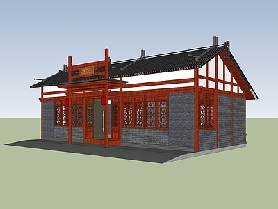 中式古建筑 公共厕所 古建厕所