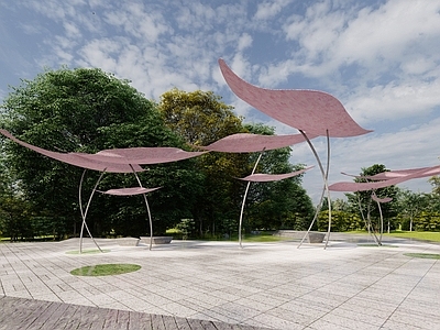 现代雕塑小品 花瓣亭子