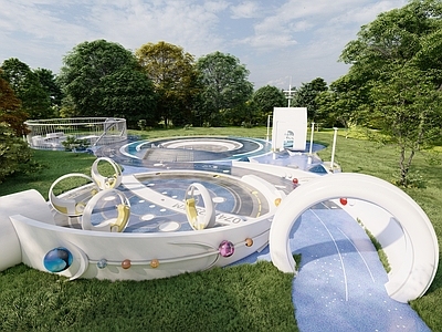 现代儿童游乐区 星球主题儿童乐园