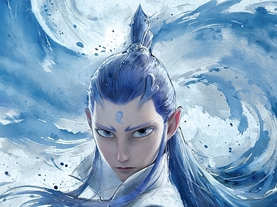现代纸书本 哪吒闹海海报 动漫海报