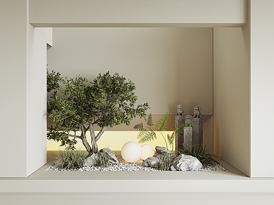 现代室内景观 局部景观 植物 绿植