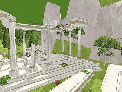 简欧古建筑 古迹 破败建筑