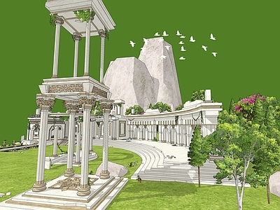 简欧古建筑 古建筑 破败建筑