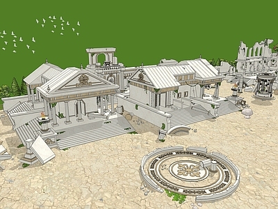 简欧古建筑 古建筑 破败建筑