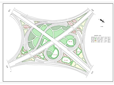 现代新中式道路绿化 互通段景观绿化 高速路 立交桥 街道 服务区景观 施工图