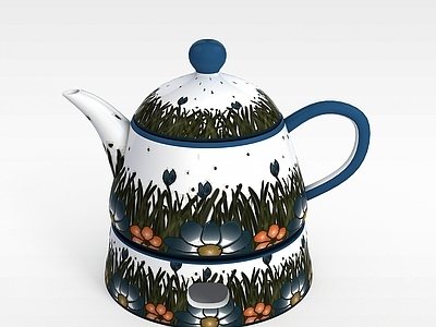 现代麻将桌 印花陶瓷茶壶