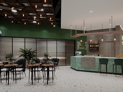 现代咖啡厅 现代商场咖啡区