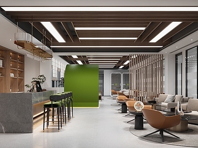 新中式现代休息区 酒店酒水休息区