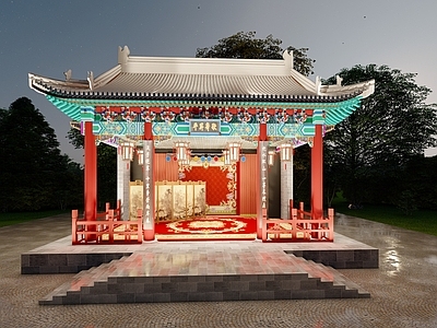 中式古建筑 古戏台